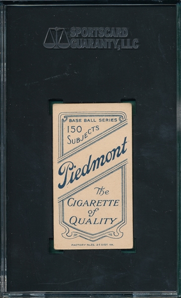 1909-1911 T206 Killian, Pitching, Piedmont Cigarettes SGC 2.5 *Presents Much Better*