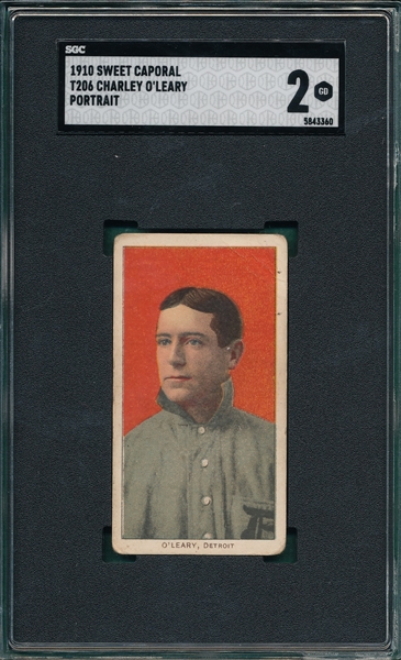 1909-1911 T206 O'Leary, Portrait, Sweet Caporal Cigarettes SGC 2 