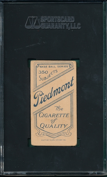 1909-1911 T206 Hoblitzell Piedmont Cigarettes SGC 1.5