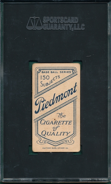 1909-1911 T206 Lundgren, Chicago, Piedmont Cigarettes SGC 2.5