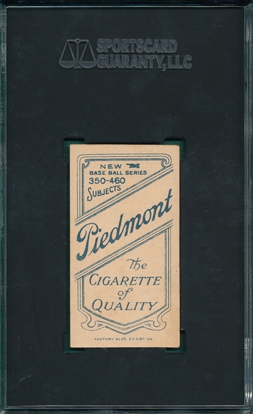 1909-1911 T206 McGraw, Glove At Hip, Piedmont Cigarettes SGC 4