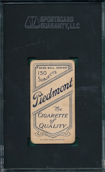 1909-1911 T206 Bender, Portrait, Piedmont Cigarettes SGC 2