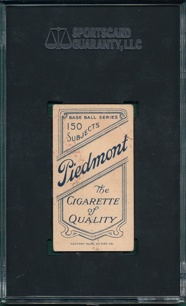1909-1911 T206 Chance, Red Portrait, Piedmont Cigarettes SGC 1.5