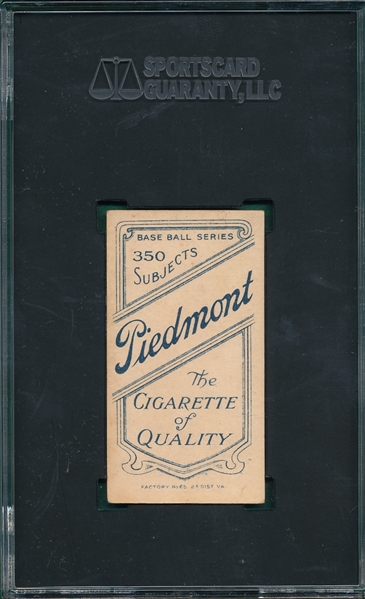 1909-1911 T206 Walsh Piedmont Cigarettes SGC 3 *Presents Better*