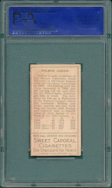 1911 T205 Goode Sweet Caporal Cigarettes PSA 4