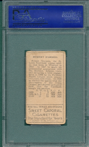 1911 T205 Harmon, Both Ears, Sweet Caporal Cigarettes PSA 3 (MK)