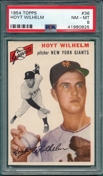 1954 Topps #36 Hoyt Wilhelm PSA 8