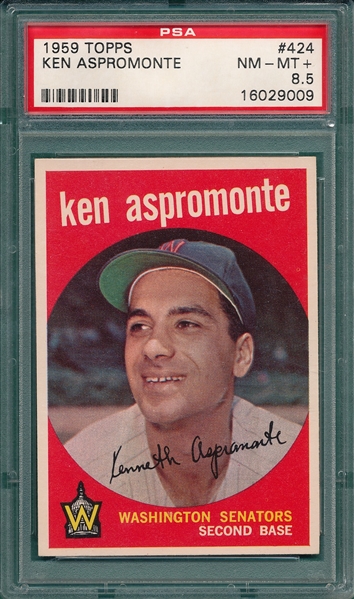 1959 Topps #424 Ken Aspromonte PSA 8.5