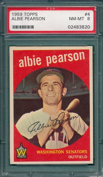 1959 Topps #4 Albie Pearson PSA 8
