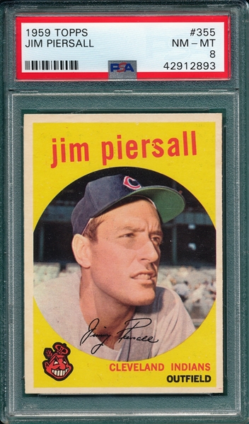 1959 Topps #355 Jim Piersall PSA 8