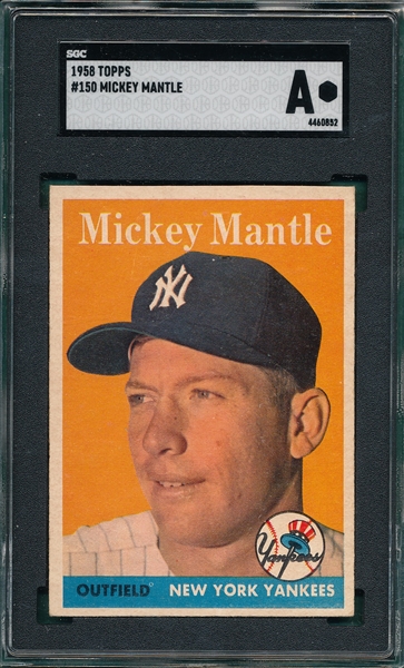 1958 Topps #150 Mickey Mantle SGC Authentic