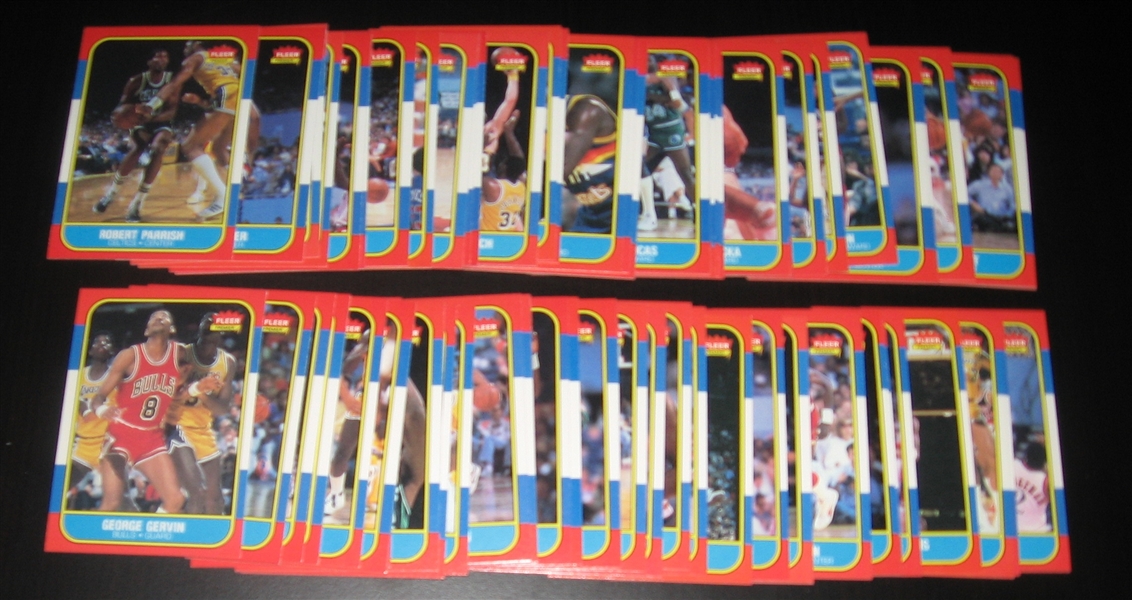 1986 Fleer BSKT Lot of (75) W/ Magic, D. Wilkins & Karl Malone, Rookie