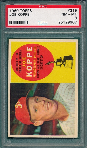 1960 Topps #319 Joe Koppe PSA 8 *Trophy Rookie*