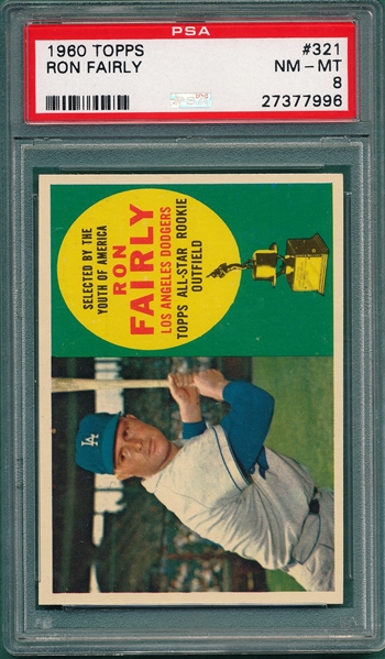 1960 Topps #321 Ron Fairly PSA 8 *Trophy Rookie*