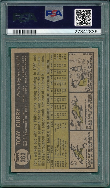 1961 Topps #262 Tony Curry PSA 9 *Trophy Rookie* *MINT*