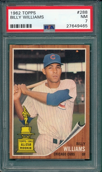 1962 Topps #288 Billy Williams PSA 7 *Trophy Rookie* 