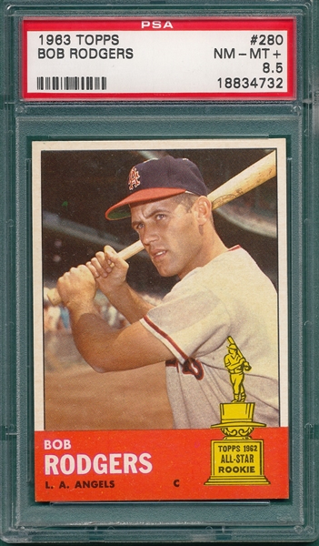 1963 Topps #280 Bob Rodgers PSA 8.5 *Trophy Rookie* 