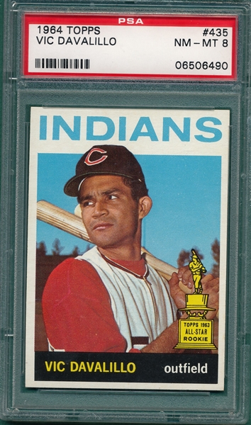 1964 Topps #435 Vic Davalillo PSA 8 *Trophy Rookie* 