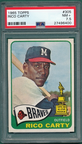 1965 Topps #305 Rico Carty PSA 7.5 *Trophy Rookie* 