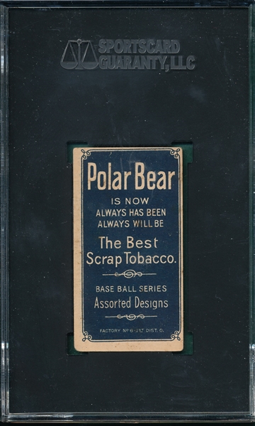 1909-1911 T206 Chase, Black Cap, Polar Bear, SGC 2