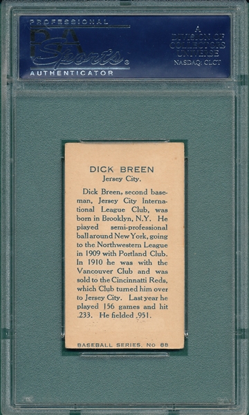 1912 C46 #88 Dick Breen Imperial Tobacco PSA 4.5