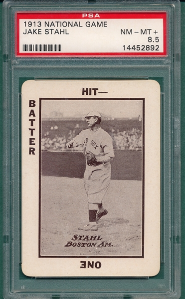 1913 National Game Jake Stahl PSA 8.5