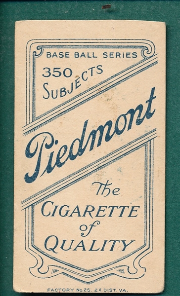 1909-1911 T206 Knight, Portrait, Piedmont Cigarettes *Color Shift*