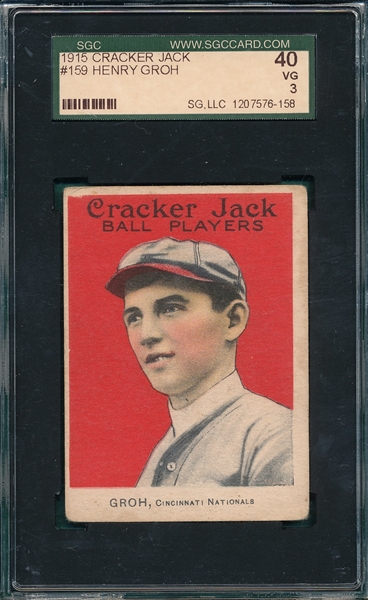 1915 Cracker Jack #159 Henry Groh SGC 40