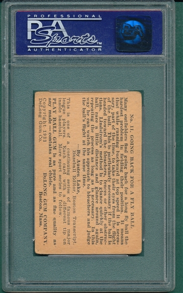 1933 DeLong #11 Freddie Lindstrom PSA 3