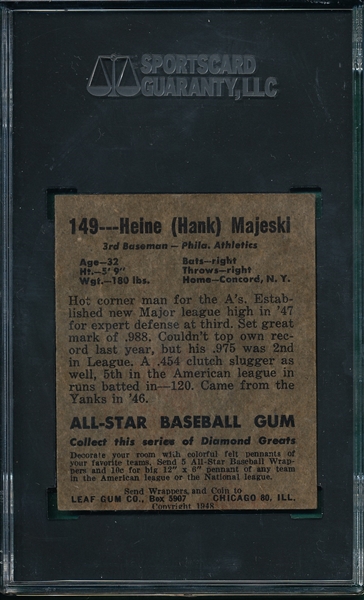 1948 Leaf #149 Henry Majeski SGC 2.5 *SP*