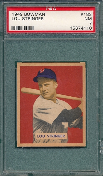 1949 Bowman #183 Lou Stringer PSA 7 *Hi #*
