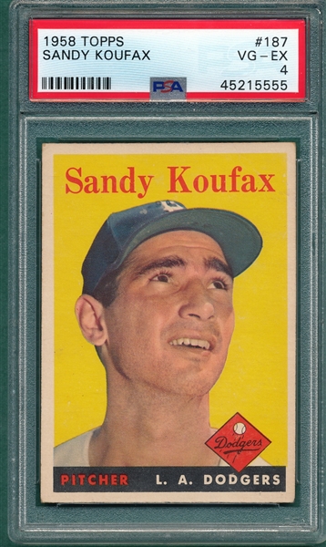 1958 Topps #187 Sandy Koufax PSA 4