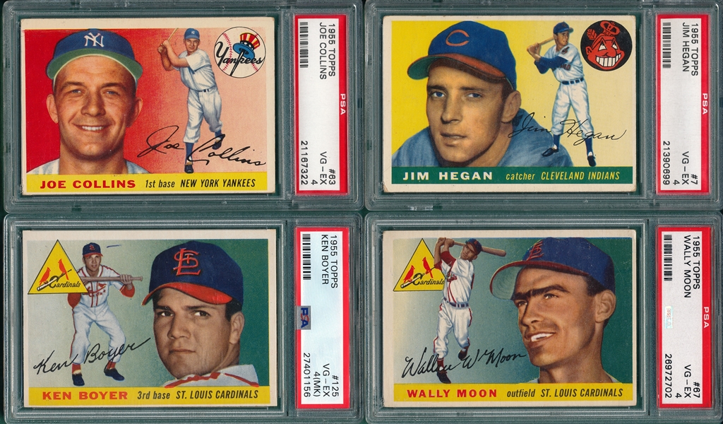 1955 Topps Lot of (10) W/ #152 Agganis PSA 