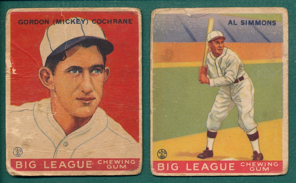 1933 Goudey #35 Simmons & #76 Cochrane, Lot of (2)