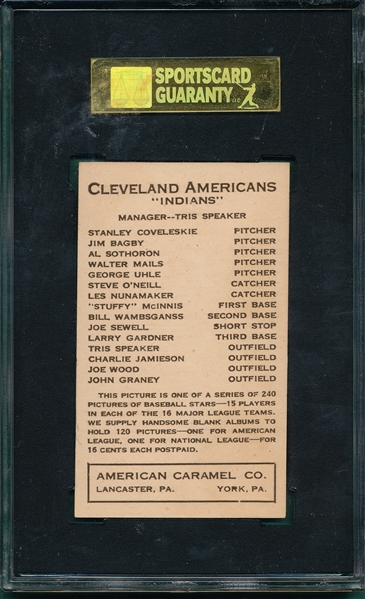 1922 E120 O'Neill, Steve, American Caramel Co. SGC 80 *None higher*