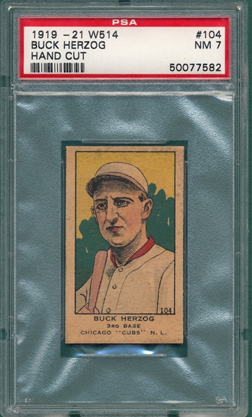 1919-21 W514 #104 Buck Herzog PSA 7