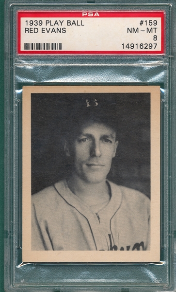 1939 Play Ball #159 Red Evans PSA 8 *High Number*