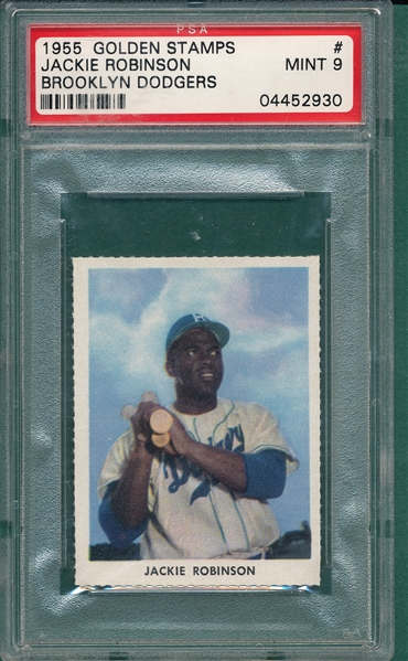1955 Golden Stamps Dodgers Jackie Robinson PSA 9 *MINT*