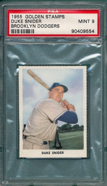 1955 Golden Stamps Dodgers Duke Snider PSA 9 *MINT*