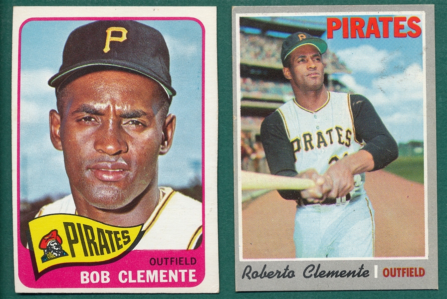 1965 Topps #160 & 1970 #350, Lot of (2) Roberto Clemente