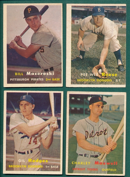 1957 Topps Lot of (4) W/ #24 Mazeroski, Rookie
