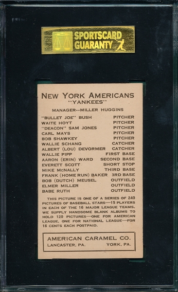 1922 E120 Hoyt, Waite, American Caramel Co. SGC 60 