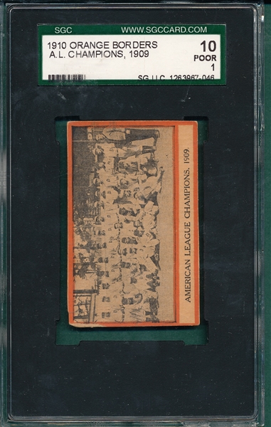 1910 Orange Borders Detroit Tigers Team SGC 10
