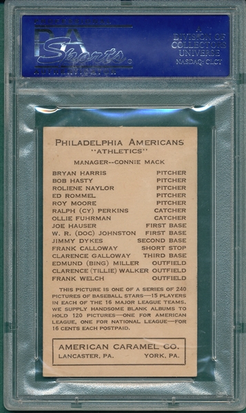 1922 E120 Walker, Clarence, American Caramel Co. PSA 6 
