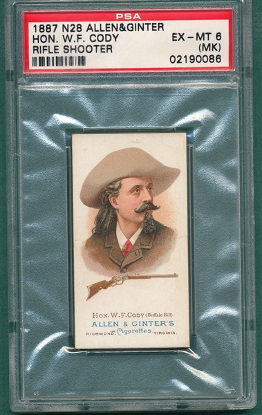 1887 N28 Cody Allen & Ginter Cigarettes PSA 6 (MK)