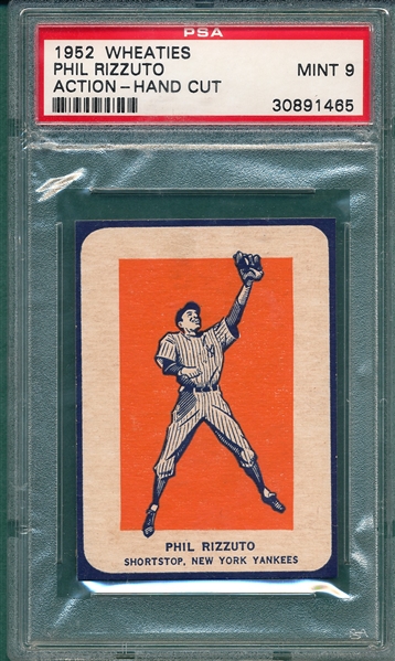 1952 Wheaties Phil Rizzuto, Action, PSA 9 *MINT*