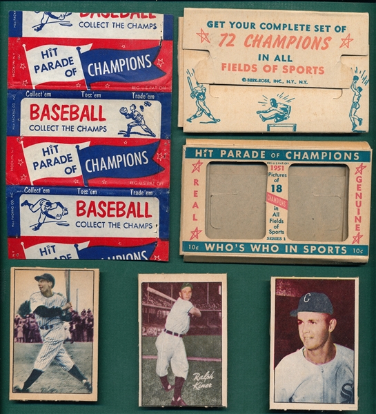 1952 Berk Ross Wrapper, Boxes & (26) Cards