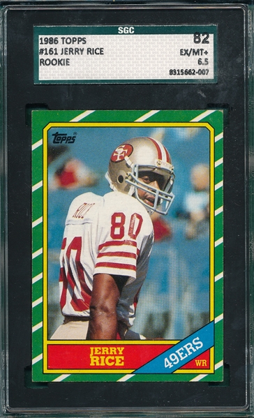 1986 Topps #161 Jerry Rice SGC 82 *Rookie*