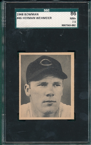 1948 Bowman #46 Herman Wehmeier SGC 86
