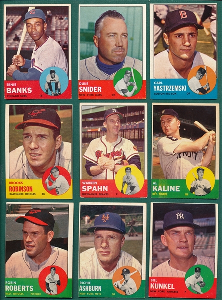 1963 Topps Lot of (34) W/ #550 Snider